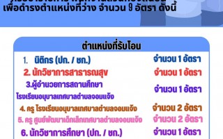 ประชาสัมพันธ์ รับโอน(ย้าย) พนักงานเทศบาล???????? ด้วย เทศบาลตำบลจอมแจ้ง อำเภอแม่แตง จังหวัดเชียงใหม่ มีความประสงค์รับโอน(ย้าย) พนักงานเทศบาลหรือข้าราชการ พนักงานส่วนท้องถิ่นอื่น เพื่อดำรงตำแหน่งสายงานที่ว่าง จำนวน 9 อัตรา ดังนี้ 1.นิติกร (ปก./ชก.) จำนวน 1 อัตรา 2.นักวิชาการสาธารณสุข จำนวน 1 อัตรา 3.ผู้อำนวยการสถานศึกษาโรงเรียนอนุบาลเทศบาลตำบลจอมแจ้ง จำนวน 1 อัตรา 4.ครู โรงเรียนอนุบาลเทศบาลตำบลจอมแจ้ง จำนวน 2 อัตรา 5.ครู ศูนย์พัฒนาเด็กเล็กเทศบาลตำบลจอมแจ้ง จำนวน 2 อัตรา 6.นักวิชาการศึกษา (ปก./ชก.) จำนวน 1 อัตรา 7.เจ้าพนักงานการเงินและบัญชี (ปง./ชง.) จำนวน 1 อัตรา ????หากท่านใดมีคุณสมบัติตรงตามมาตรฐานกำหนดตำแหน่งและมีความประสงค์จะขอโอน(ย้าย) สามารถยื่นเอกสารได้ด้วยตนเองหรือสอบถามรายละเอียดเพิ่มเติมได้ที่ งานการเจ้าหน้าที่ สำนักปลัดเทศบาลตำบลจอมแจ้ง อำเภอแม่แตง จังหวัดเชียงใหม่ หมายเลขโทรศัพท์ 0 – 5337 – 2192 ในวันและเวลาราชการ