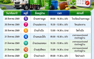 ประชาสัมพันธ์ กำหนดการออกให้บริการรับชำระค่าขยะมูลฝอยนอกสถานที่